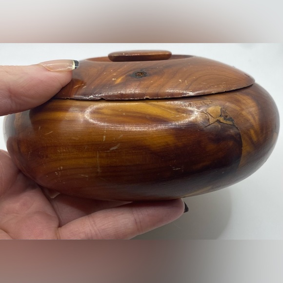 Lathed Wooden Bowl Trinket Dish Vintage - Picture 5 of 8